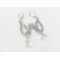 E-1062 Charming silver plated rhinestone angel wing crystal drip earring
