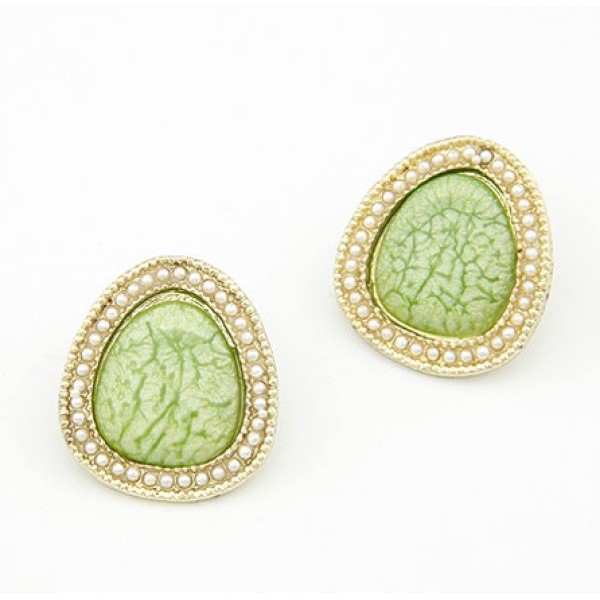 E-1680 new style pearl gem triangle ear stud