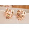 E-0219 new style charming pearl rhinestone flower butterfly earring ear stud