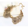 N-2007 Womens Copper Tone Metal Hollow Out Lace Design Flower Collar Choker Necklace