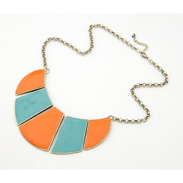 N-2099 European style luxury fashion polygonal retro enamel Drop choker Necklace