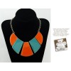 N-2099 European style luxury fashion polygonal retro enamel Drop choker Necklace