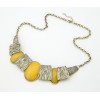 N-1036 European style luxurious fashion simple stripe polygonal gem necklace