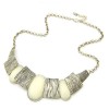 N-1036 European style luxurious fashion simple stripe polygonal gem necklace
