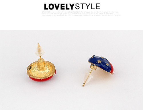 New Design Jewelry Enamel US America Flag Ball Ear Stud Earrings E-0560