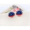 New Design Jewelry Enamel US America Flag Ball Ear Stud Earrings E-0560