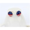 New Design Jewelry Enamel US America Flag Ball Ear Stud Earrings E-0560