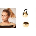 F-0023 Punk Womens Metal Circle Ring Hair Cuff Wrap Hinged Ponytail Holders Band