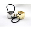 F-0023 Punk Womens Metal Circle Ring Hair Cuff Wrap Hinged Ponytail Holders Band