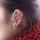 E-0577 Vintage Style leaf flower rhinestone ear cuff ear stud clip