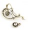 E-0577 Vintage Style leaf flower rhinestone ear cuff ear stud clip