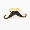 New Design Cosplay Enamel Gold Mustache Cocktail Ring Adjustable Size R-0188