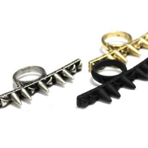 R-0132 New Hot Gothic/Punk Rock Vintage Style Bronze Silver Black Rivet Ring #6 Size