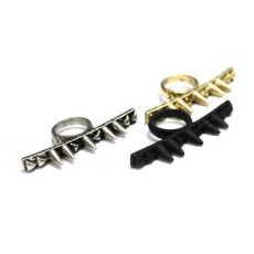 R-0132 New Hot Gothic/Punk Rock Vintage Style Bronze Silver Black Rivet Ring #6 Size
