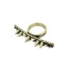 R-0132 New Hot Gothic/Punk Rock Vintage Style Bronze Silver Black Rivet Ring #6 Size