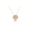 N-3349 Lovely black rhinestone the explosion head bear necklace