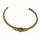 B-0216 Retro Rhinestone Peace Sign Symbol Bangle Bronze Opened Cuff Bracelet