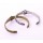 B-0216 Retro Rhinestone Peace Sign Symbol Bangle Bronze Opened Cuff Bracelet
