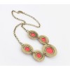 retro Vintage carving man made gemstone necklace N-1033