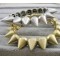 B-0022 punk style gold silver bronze gun black tone rivet Stretch bracelet