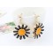 E-0231 New Multi Layer Enamel Petal Flower Colorful Rhinestone Ear Stud Earrings