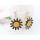 E-0231 New Multi Layer Enamel Petal Flower Colorful Rhinestone Ear Stud Earrings