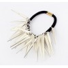 F-0062 punk style silver gold tone Triangular pyramidal hairband rope