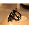 R-0676 European style gold/gun black rhinestone punk bat double fingers ring