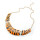 N-2092 gold plated geometry crescent Enamel zebra-stripe Necklace