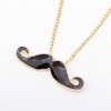 N-2784 Gold Plated Glazed Beard Mustache Necklace