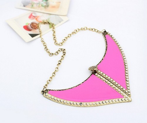 N-4556 retro Glazed pearl bowknot collar  Necklace
