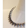 N-1288 Punk silver gold gun black Rivets rhinestone choker necklace