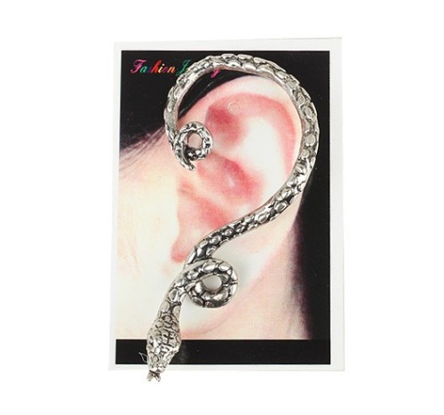 E-1175 Vintage Wind  Antique Gothic snake Cuff Stud Earring Ear