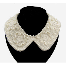 N-2033 All-match Full Pearl flower lace Collar Necklace