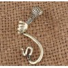 E-1200 Punk Gothic silver/bronze tone snake  ear cuff clip