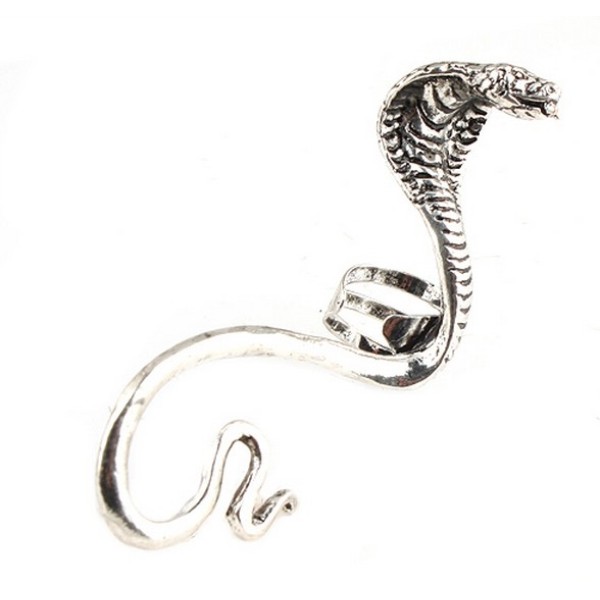 E-1200 Punk Gothic silver/bronze tone snake  ear cuff clip