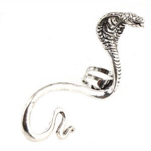 E-1200 Punk Gothic silver/bronze tone snake  ear cuff clip
