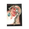 E-1199 Punk Gothic silver/bronze tone crystal rattan  nail shape ear cuff clip