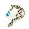 E-1199 Punk Gothic silver/bronze tone crystal rattan  nail shape ear cuff clip