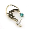 E-1199 Punk Gothic silver/bronze tone crystal rattan  nail shape ear cuff clip