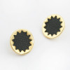 Fashion Sunflower rhinestone black Leather hairband ring earring  Necklace set