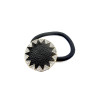 Fashion Sunflower rhinestone black Leather hairband ring earring  Necklace set