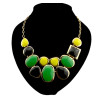 N-0257 gold plated Geometric enamel heart  egg shape choker Necklace