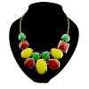 N-0257 gold plated Geometric enamel heart  egg shape choker Necklace