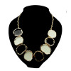 N-0787 gold plated enamel Geometric irregular round choker Necklace