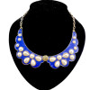 N-1280 gold plated enamel angel wing pearl flower shape collar necklace