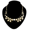N-1280 gold plated enamel angel wing pearl flower shape collar necklace