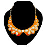 N-1280 gold plated enamel angel wing pearl flower shape collar necklace