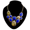 European style gold plated enamel faux gem drip  necklace