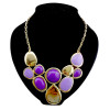 European style gold plated enamel faux gem drip  necklace